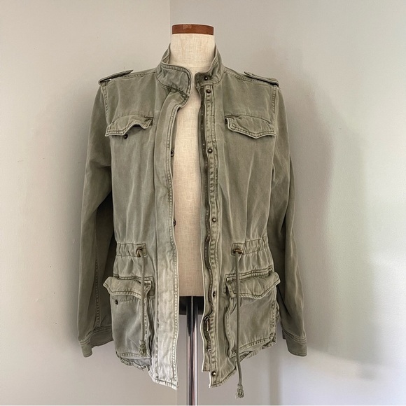 Lucky Brand Army Green utility jacket with pockets size medium preowned - Picture 1 of 4